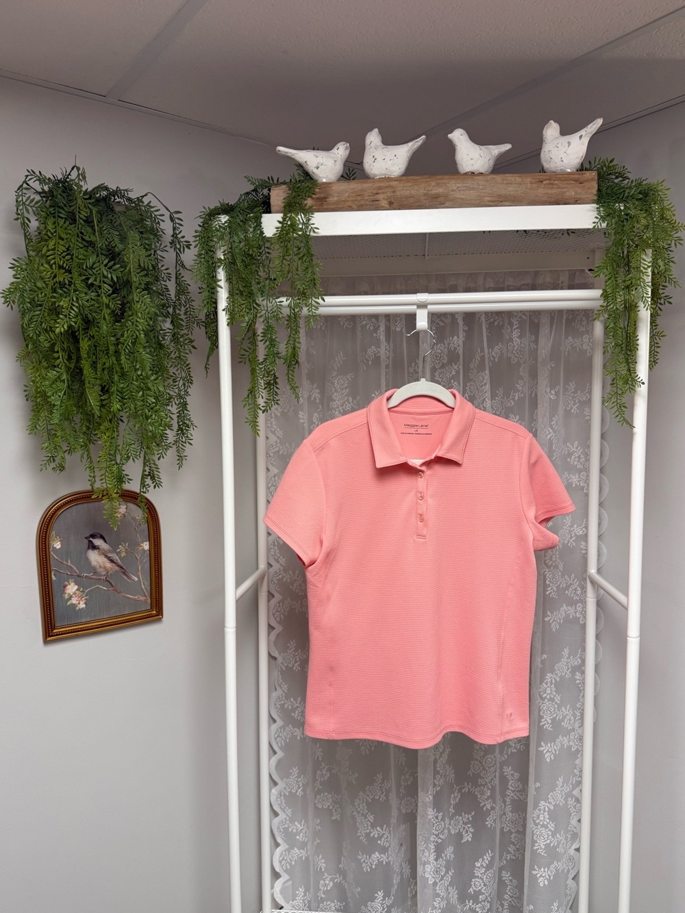 Maggie Lane Women's Core Short Sleeve Golf Polo Shirt Athletic Fabric - Size L
